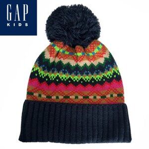 GAP Kids Multicolor Knit Pom-Pom Beanie